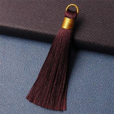 20-Piece 8 cm Colorful Long Tassel Craft Set, Coffee