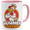 OM3 Chicken Whisperer Mug Farmer Chicken Whisperer Chicken Rooster III - Ceramic Mug - 11 oz / 325 ml - Double-Sided Print - Pink view 1