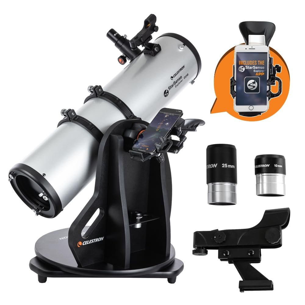 Celestron 22482 StarSense Explorer 150 mm Tabletop Dobsonian Telescope with Smartphone App Support, Compatible with iOS/Android