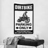 Large Dirt Bike Parking Lot Tapestry, Aesthetic Man Cave Rules Decor (100 x 150 cm) view 2
