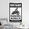 Large Dirt Bike Parking Lot Tapestry, Aesthetic Man Cave Rules Decor (100 x 150 cm) view 3