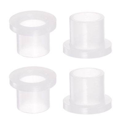 QUARKZMAN 4-Piece Flanged Sleeve Bearings, 8.1 mm Bore, 10 mm OD, 10 mm Length, Nylon Bushings for Shafts, White