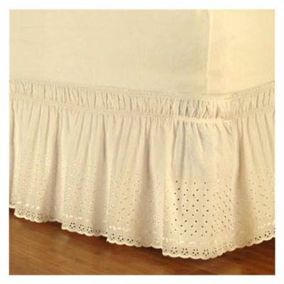 Elastic Embroidered Bed Skirt, 37 cm Drop, Queen Size, Color B