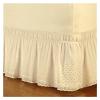 Elastic Embroidered Bed Skirt, 37 cm Drop, Queen Size, Color B view 1