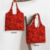OUSIKA Many Red Roses Canvas Tote Bag, Reusable Shopping Shoulder Bag, Black, One Size view 4