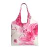 OUSIKA Pink Floral Canvas Tote Bag, Reusable Shoulder Shopping Bag, Black, One Size view 1