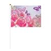 Pink Roses and Butterflies Mini Garden Flags, 21 x 14 cm view 1