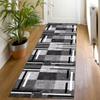Non-Slip Washable Hallway Runner Rug, 80 x 350 cm, Gray/Black/White view 4