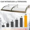NUACOS Transparent Front Door Awning, Curved, 100 x 270 cm view 4