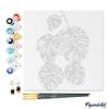 Figured'Art Mini Paint by Numbers Kit for Adults with Frame, 20 x 20 cm - Leaves view 4