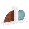 FIONEL Library Bookends, Simple Modern Copper-Colored Marble Bookends view 1