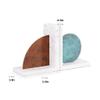 FIONEL Library Bookends, Simple Modern Copper-Colored Marble Bookends view 2
