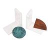 FIONEL Library Bookends, Simple Modern Copper-Colored Marble Bookends view 4