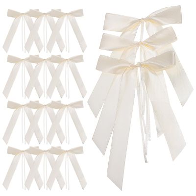 Artibetter 60 Pre-Tied Satin Bows for Weddings, Chairs, and Crafts