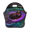 Peacock Feather Printed Neoprene Insulated Lunch Bag view 1
