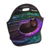 Peacock Feather Printed Neoprene Insulated Lunch Bag view 2