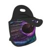 Peacock Feather Printed Neoprene Insulated Lunch Bag view 3