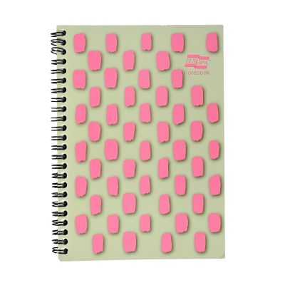Exacompta Europa Splash EU1505Z Notebooks, Spiral-Bound, Bright Covers, 160 Ruled Pages, A5, Microperforated Pages, 3-Pack, Pink/Green Covers