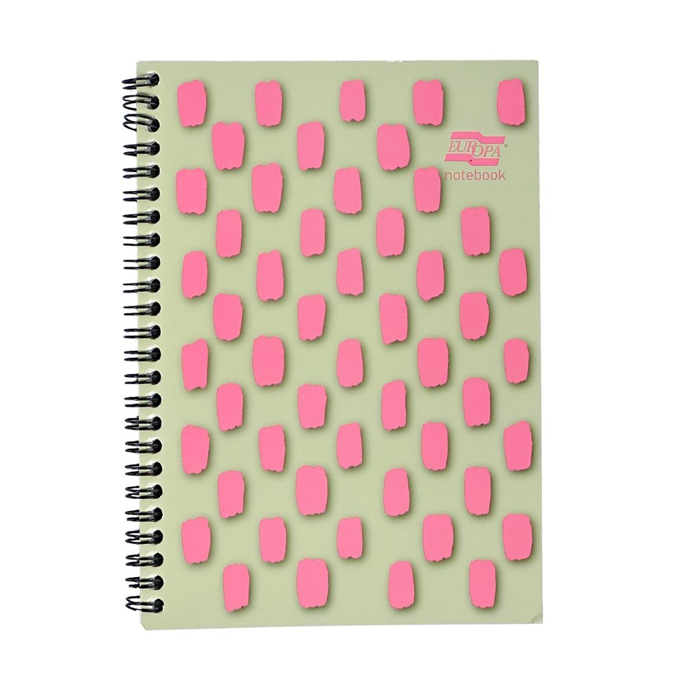 Exacompta Europa Splash EU1505Z Notebooks, Spiral-Bound, Bright Covers, 160 Ruled Pages, A5, Microperforated Pages, 3-Pack, Pink/Green Covers