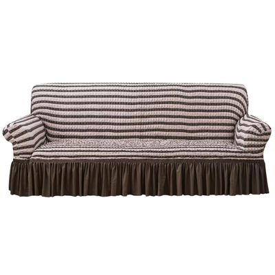 Stretch Ruffled Sofa Cover with Skirt, 1 Piece, Washable, for 1-, 2-, and 3-Seater Sofas