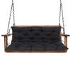 Garden Bench Cushion for Porch Swing with Backrest, 2–3 Seats, 4 in Thick, Waterproof, 40 x 40 in, Black view 1
