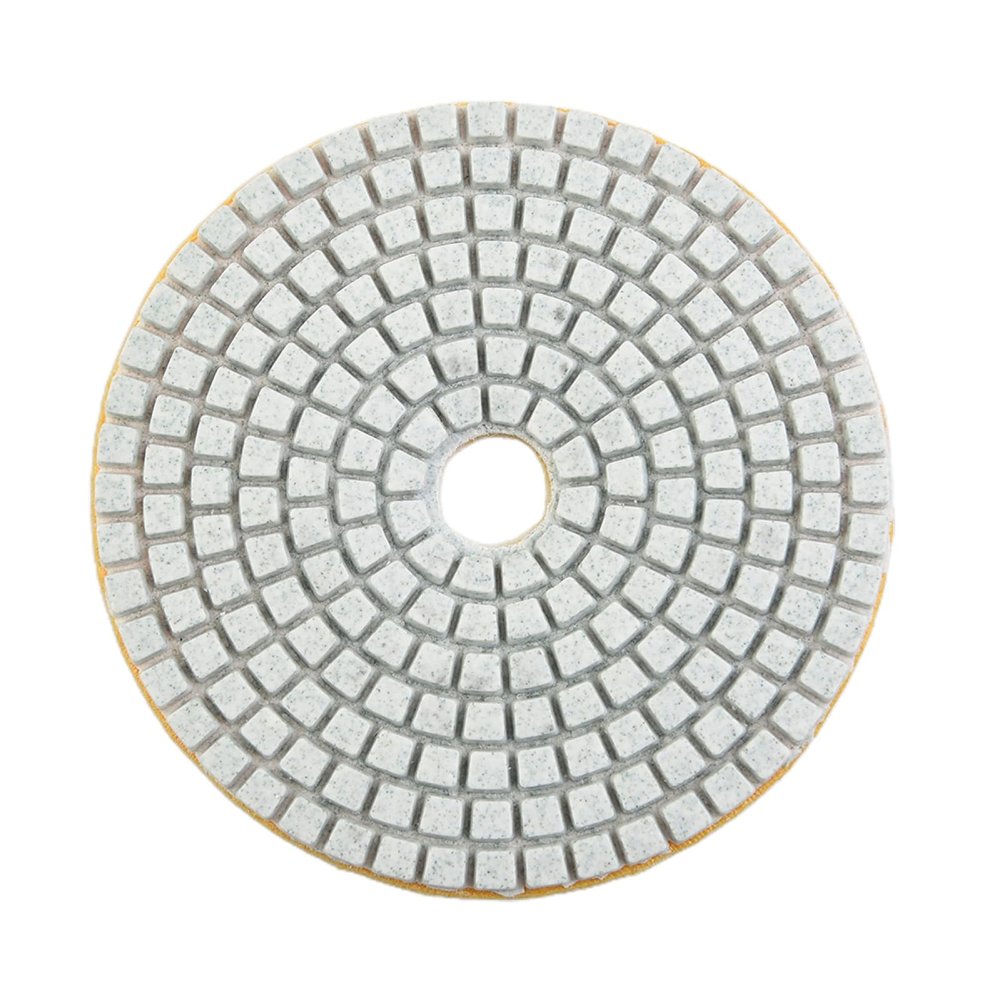 Diamond Polishing Pads, 4 in, Wet/Dry, for Granite, Concrete, Marble, Glass and Stone, Hook-and-Loop, 6000 Grit