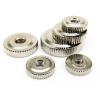 Knurled Nuts, 10-Pack, M3/M4/M5/M6, Carbon Steel, Nickel-Plated (M4) view 1