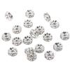 50-Piece Lot 4/6/8/10 mm Round Rhinestone Crystal Spacer Beads, Rhodium, 6 mm view 1