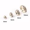 50-Piece Lot 4/6/8/10 mm Round Rhinestone Crystal Spacer Beads, Rhodium, 6 mm view 2