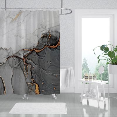 KEPPD Luxuriser Marble Shower Curtain, Waterproof, Modern, Thick Polyester, 110 x 220 cm