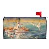 Magnetic Mailbox Cover with Ocean and Boat Scene view 1