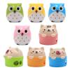 Opexicos 8-Piece Double-Hole Pencil Sharpeners, Cartoon Cat and Owl, Assorted Colors view 1