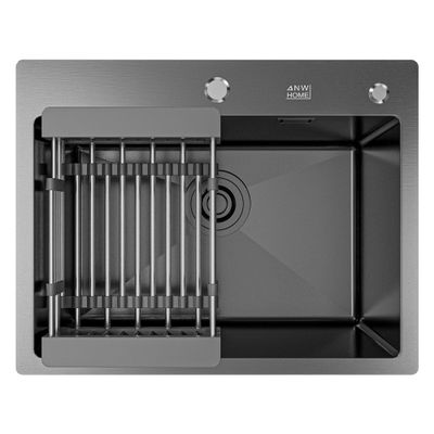 ANW HOME Single-Bowl Kitchen Sink 55 x 43 cm, Graphite PVD