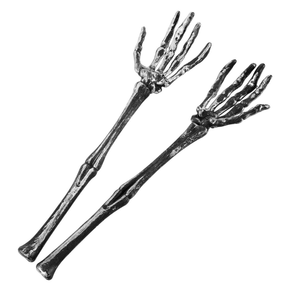 ULDIGI Glowing Skeleton Hand Stakes, 1 Pair, Plastic, Realistic