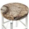Jadery Compass Map Round Bar Stool Cover, Soft Cushion Cover, 33 cm view 3