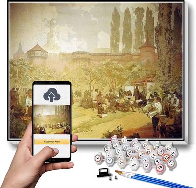 DIY Paint by Numbers Kit for Adults and Children, Alphonse Mucha's The Bible of Kralice in Ivančice