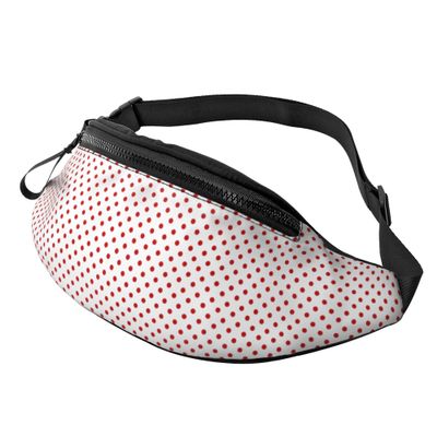 874 Unisex Fanny Pack, Christmas Red Dot, Adjustable, 14 x 35 cm