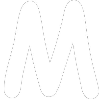 Kleckerliese 12 cm Letter Sticker M, White, Satin-Matte