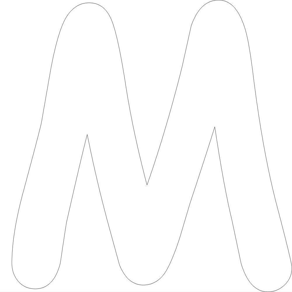 Kleckerliese 12 cm Letter Sticker M, White, Satin-Matte