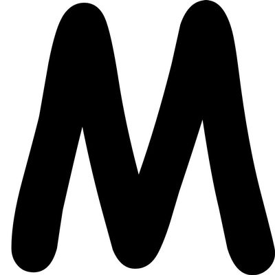 Kleckerliese 12 cm Letter Sticker, Single, Satin-Matte, Self-Adhesive, Contour-Cut, M, Black