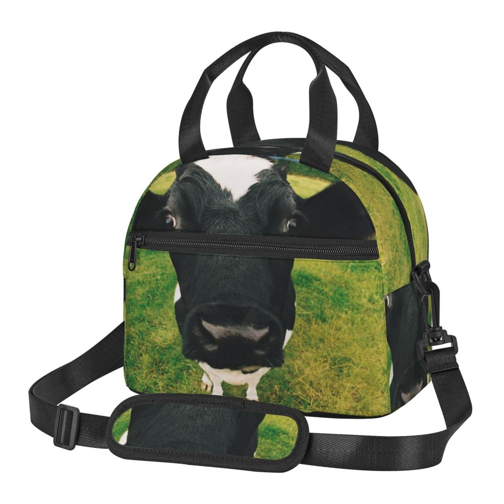 TOMPPY Prairie Cow Print Lunch Bag for Women, Lightweight Insulated Cooler Bag with Adjustable Shoulder Strap