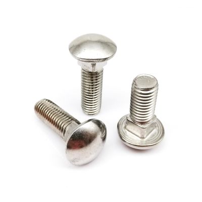 5/10-Piece M4–M12 A2 304 Stainless Steel Carriage Bolts with Round Head and Square Neck for Shelving Furniture