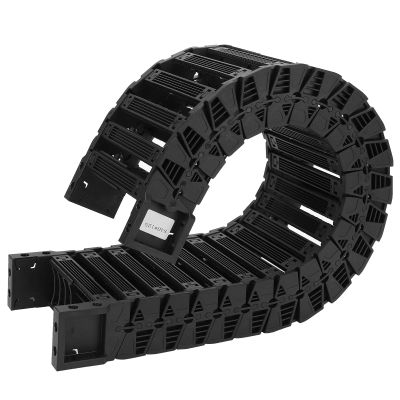 1 m Black Plastic Cable Carrier Drag Chain, -25 to 100°C, Flexible Semi-Closed, for 3D Printers and CNC Machines (S40×60)