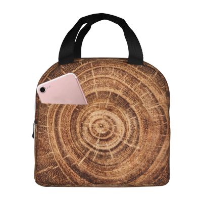 VACSAX Lunch Bag for Men and Women, Oak Tree Stump Print, Insulated, Reusable