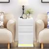 Rcynview White Nightstand with 3 Drawers, 50 x 30 x 63 cm view 1
