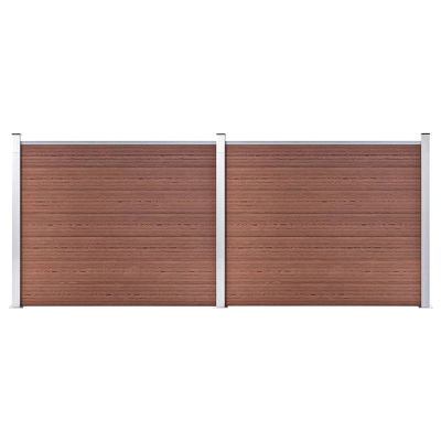 ZEYUAN Fence Panel Set, Privacy Fence, WPC, 353 x 146 cm, Brown