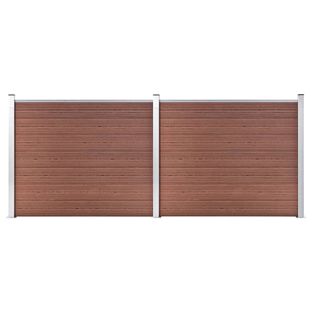 ZEYUAN Fence Panel Set, Privacy Fence, WPC, 353 x 146 cm, Brown