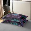 100% Cotton Dream Cat Duvet Cover Set, Purple and Teal Boho Mandala Floral, 155 x 220 cm view 4