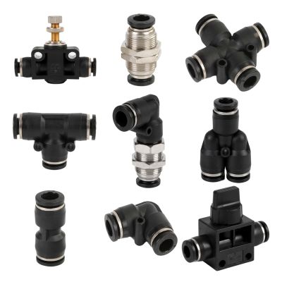 SBTRKT Pneumatic Bulkhead Fitting, Push-In Air Hose Connector, 8 mm
