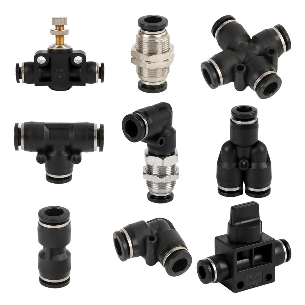 SBTRKT Pneumatic Bulkhead Fitting, Push-In Air Hose Connector, 8 mm